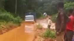 BeiBen Heavy-Duty Truck Driving Through High-Level Water
